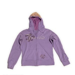 Disney Parks Authentic Original Princess Purple Girl's Long Sleeve Hoodie S